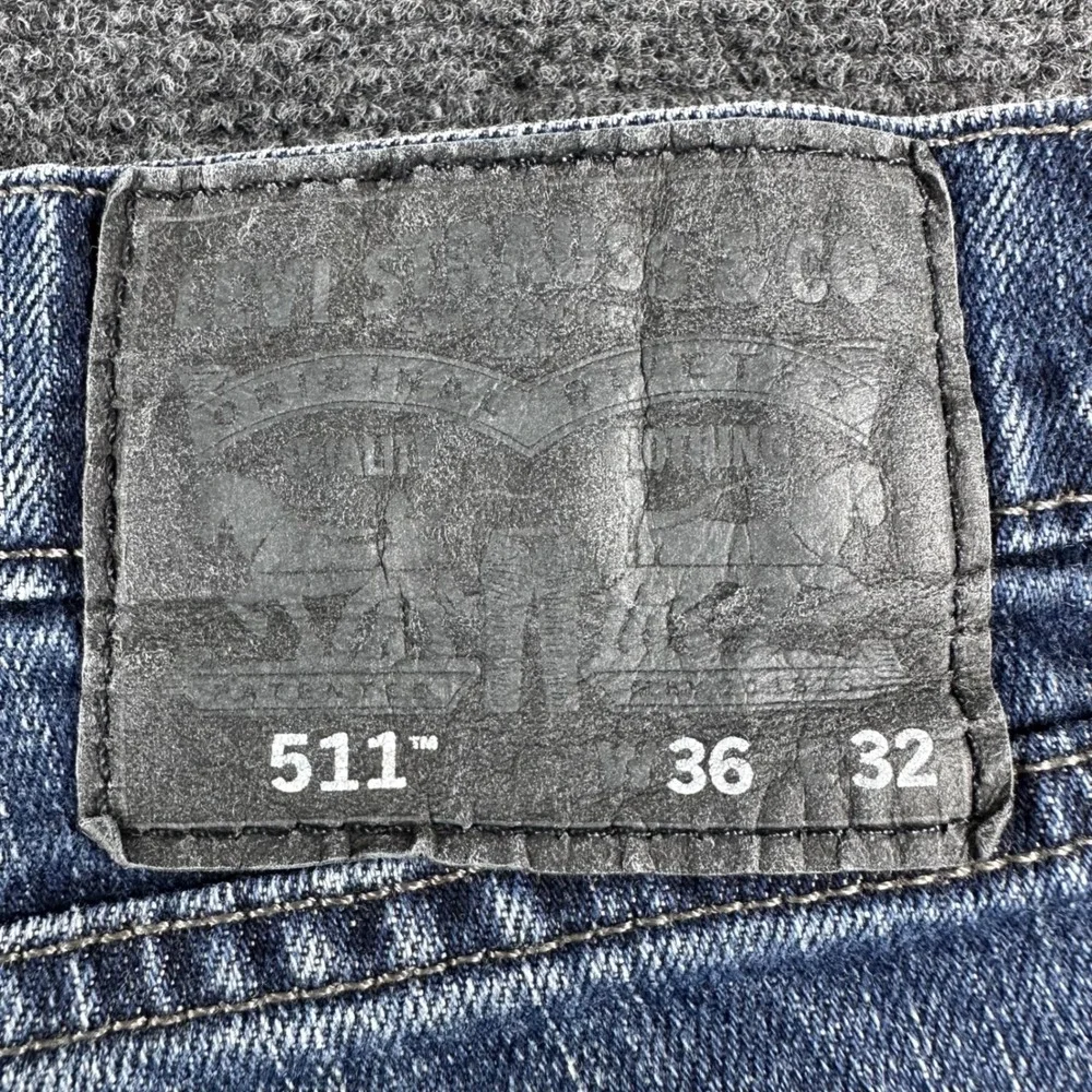 Levis 511 Slim Fit Jeans Mens 36x32 Blue Medium Wash Denim Stretch Casual